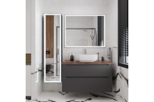 Тумба с раковиной STWORKI Берген 100 серая с темной столешницей, Moduo 50 Square - 2