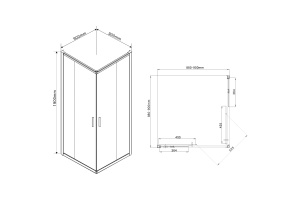 Душевой уголок Vincea Garda 90x90 профиль черный стекло тонированное - 3