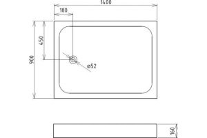 Душевой поддон Gemy  140x90 см (ST14) - 2