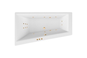 Акриловая ванна Excellent Sfera 170х100 левая белая золото с гидромассажем