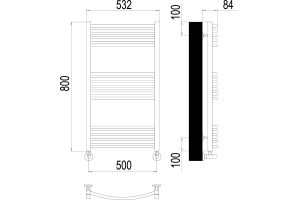 Водяной полотенцесушитель Terminus Классик П16 500х800 Хром - 3
