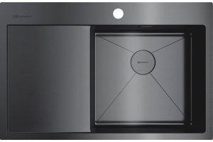 Мойка кухонная Omoikiri Akisame 78 R, вороненая сталь