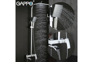 Душевая система Gappo, излив является переключателем на лейку белый/хром G2407-8