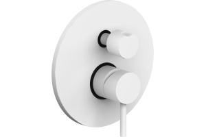 Смеситель Paffoni Light LIG019BO с ВНУТРЕННЕЙ ЧАСТЬЮ, для ванны с душем, белый