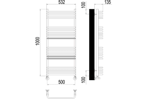 Водяной полотенцесушитель Terminus Стандарт П20 500х1000 Хром - 2