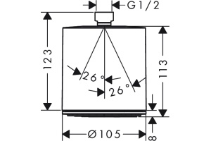 Верхний душ Hansgrohe Pulsify 105 1jet хром - 2