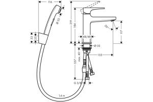 Смеситель для раковины Hansgrohe Metropol хром (74522000) - 2