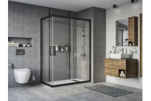 Душевой уголок STWORKI Карлстад DE019RC80140200 140x80 см профиль черный матовый - 2