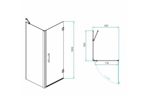 Душевой уголок RGW Passage PA-36B 80x80 профиль черный стекло прозрачное - 3
