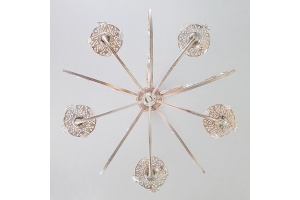 Подвесная люстра Eurosvet Alda 3305/5 белый с золотом/прозрачный хрусталь Strotskis - 3