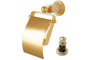 Держатель для туалетной бумаги Boheme Murano золото с черным