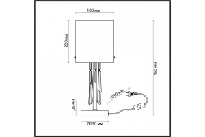Настольная лампа Odeon Light Exclusive Nicole 4890/1T - 3