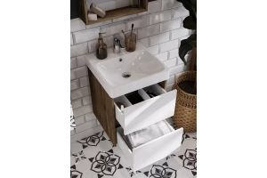 Комплект мебели Aquaton Сканди 45 белый - светлое дерево - 2