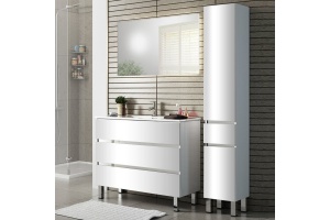 Тумба с раковиной Sanvit Кубэ-3 75 белый глянец - 2