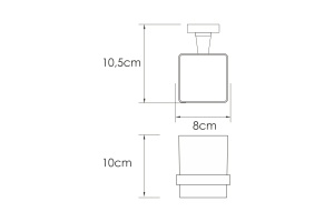 Стакан для зубных щеток Wasserkraft Rhin никель - 3