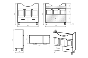 Тумба с раковиной Misty Латте 85 белая глянцевая - 3