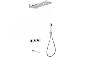 Душевая система Abber Daheim с термостатом хром