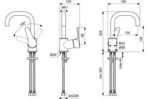 Смеситель для раковины Ideal Standard Alpha хром - 2
