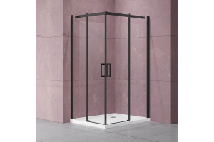 Душевой уголок Vincea Dice 100х100 профиль черный стекло прозрачное