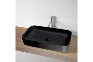 Kerasan Tribeca Раковина накладная 70х43см, без отв. под смеситель, цвет: черный матовый
