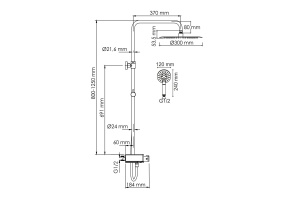 Душевая система WasserKraft 30 с термостатом хром - белый - 3