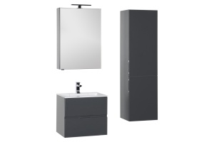 Зеркало-шкаф Aquanet Алвита 60 серый антрацит - 2