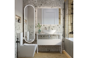 Тумба с раковиной DIWO Элиста 90 белая с раковиной Moduo 55 Leaf - 2