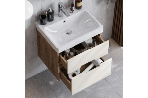 Комплект мебели Aquaton Оливия 55 светлое дерево-бежевый - 3