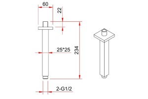 Кронштейн для верхнего душа Berges Ventas S черный матовый - 2
