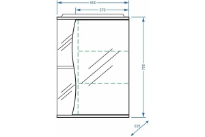 Зеркало-шкаф Polar Волна Верея 50 R с подсветкой белый - 3