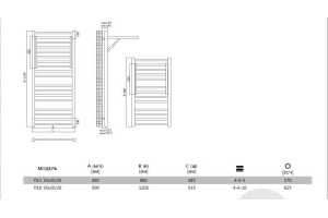 Водяной полотенцесушитель Terminus Валенсия П13 450x860 с полкой Хром - 3