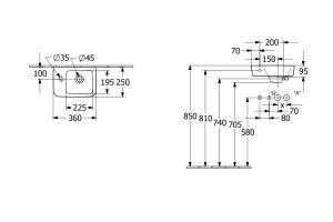 Накладная раковина Villeroy&Boch O'Novo 35 белая - 2