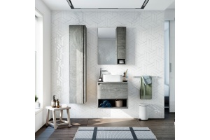 Тумба с раковиной STWORKI Карлстад 60 дуб рошелье, роверелла, с отверстием под смеситель в столешнице - 2