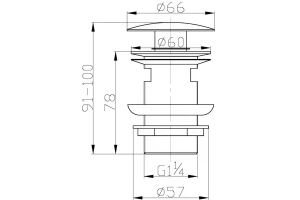 Донный клапан для раковины BelBagno черный матовый - 3