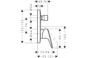 Смеситель Hansgrohe Logis 71405000 для ванны с душем - 2