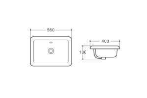 Раковина керамическая полувстраиваемая AM6280 - 2
