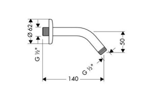 Кронштейн для верхнего душа Hansgrohe 27411000 - 2