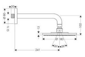 Верхний душ Hansgrohe  (27462000) - 2