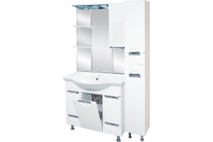 Тумба для комплекта Misty Жасмин 85 белая эмаль, 2 ящика, БК - 2