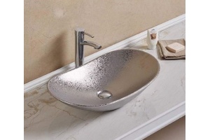 Раковина накладная CeramaLux NC 61.5 см серебро (7811АSS)