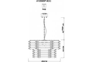 Подвесная люстра Arte Lamp Caravaggio A1059SP-9CC - 3