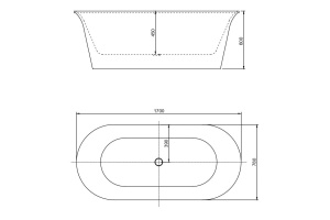 Акриловая ванна Aquanet Smart 261053 170x80, черная глянцевая - 3