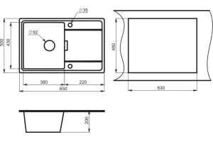 Мойка кухонная Granula GR-6503 графит - 3