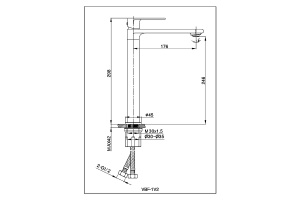 Смеситель для раковины Vincea Vogue черный матовый - 2