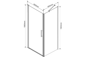 Душевой уголок Vincea Orta 90х90 хром стекло рифленое левый - 2