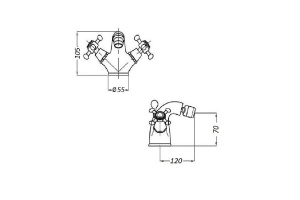 Смеситель для биде Magliezza Bianco золото (50109-do) - 2