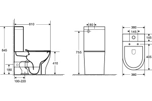 Унитаз-компакт Weltwasser WW ANGERBACH 001 MT-BL безободковый с микролифтом матовый черный (10000006016) - 2
