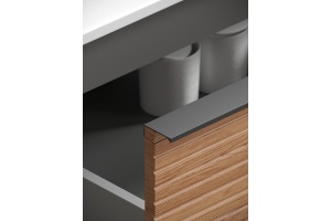 Тумба под раковину Sancos Delta 59х44 серая - светлое дерево - 3