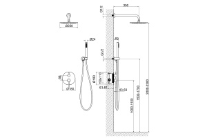 Душевая система встроенная Timo Saona золото матовое - 2