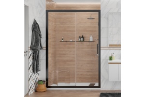 Душевая дверь в нишу STWORKI Стокгольм DE019D2150200 150 см профиль черный матовый